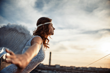 Sweet angel girlの写真素材