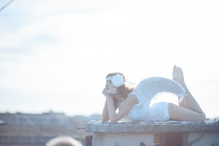 Sweet angel girlの写真素材