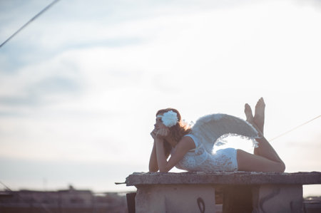 Sweet angel girlの写真素材