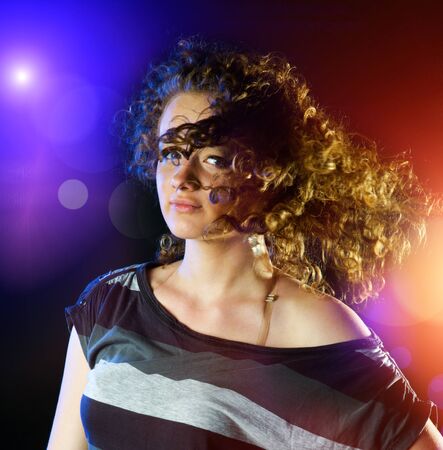young woman dancingの写真素材