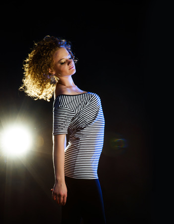 young woman dancingの写真素材