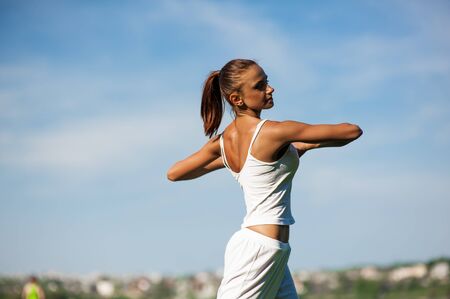 woman engaged in fitnessの写真素材