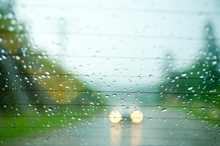 Driving in the rainの写真素材