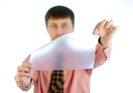 manager guy on whiteの写真素材