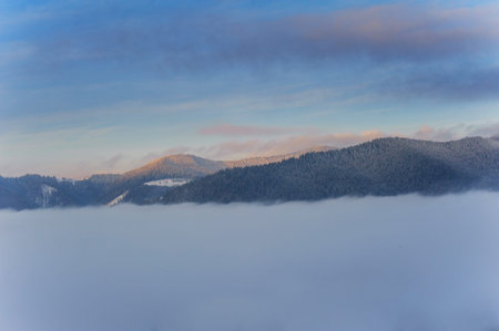Winter landscape in mountains