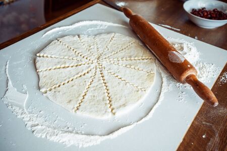 cut the rolled doughの写真素材