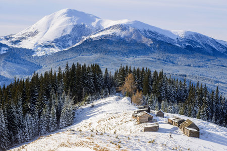snow capped mountains