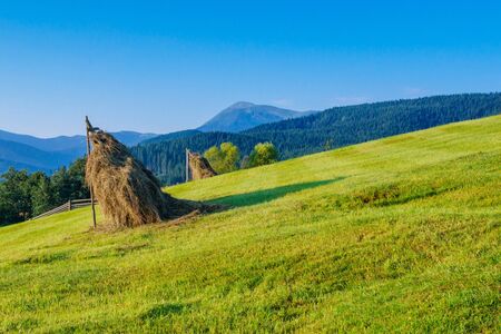 Beautiful sunny day is in mountainの写真素材