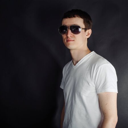 Handsome young man with eyeglassesの写真素材