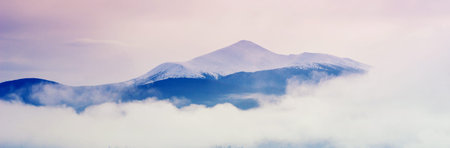 panorama of mountain peaksの写真素材