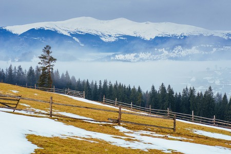 the beginning of spring in the mountainsの写真素材