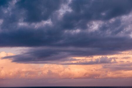 beautiful landscape with sunset over seaの写真素材