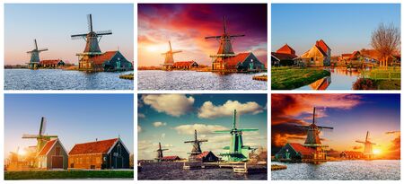 Comfortable houses at sunset.の写真素材