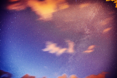 fantastic winter meteor shower and the snow-capped mountains.の写真素材