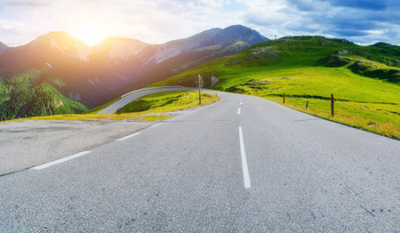 road in mountainsの写真素材