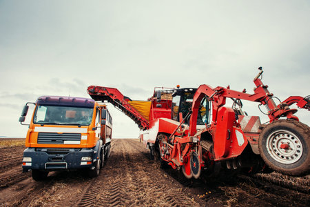 Truck and Excavator harvest off.