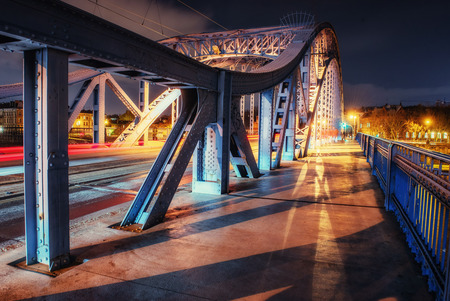 Bridge Vistula river promenade , Krakow,  Polandの写真素材