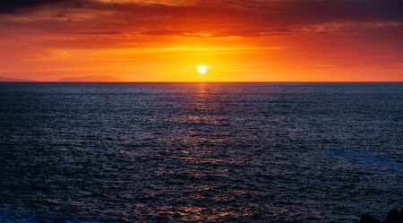 Sunset over seaの写真素材