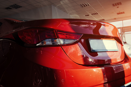 The back of the car sporty redの写真素材