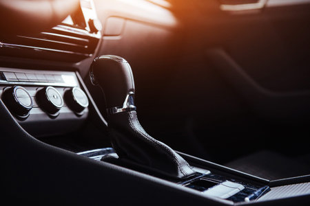 manual shift of modern car gear shifter