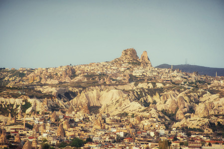 Nevsehir cave city in Cappadocia, Turkeyの写真素材