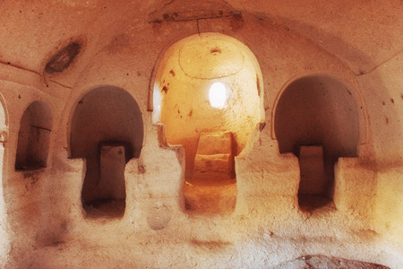 cave city in Cappadocia Turkeyの写真素材
