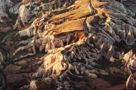 Fantastic sunrise over the Red Valley in Cappadocia, Anatolia, Tの写真素材