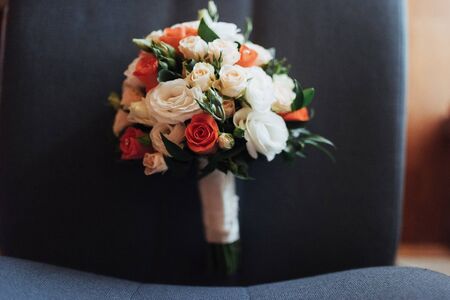 wedding bouquet, best day in my lifeの写真素材