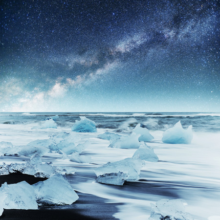 Icebergs floating in Jokulsarlon glacial lake. South Icelandの写真素材