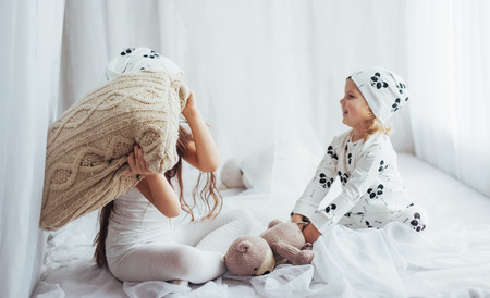 Children in pajamasの写真素材