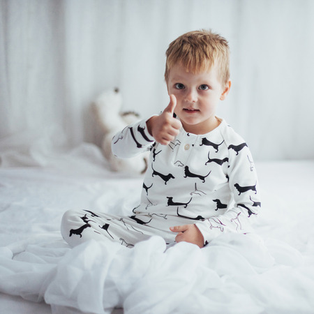 Child in pajamaの写真素材