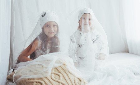 Children in pajamasの写真素材