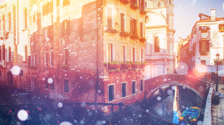 Grand canal and architecture - bridge. Italy. Venice. Photo greeの写真素材