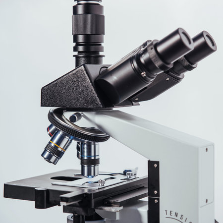 Close up of microscope at the laboratory