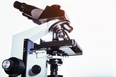 Close up of microscope at the laboratory