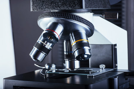 Close up of microscope at the laboratory