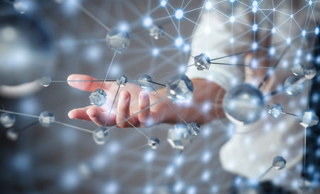 Innovative technologies in science and medicine. Technology to connect. The concept of security.