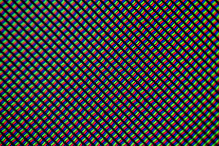 Light photomicrograph of a mobile LCD screen seen through a microscopeの写真素材