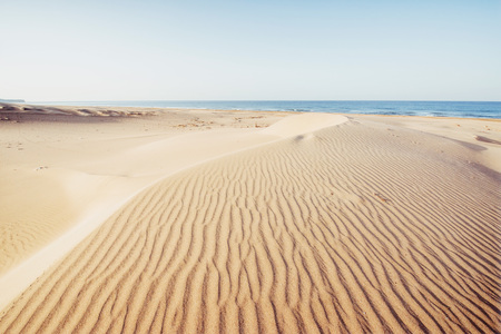 Colorful sunset over mysterious desert in Turkey.の写真素材