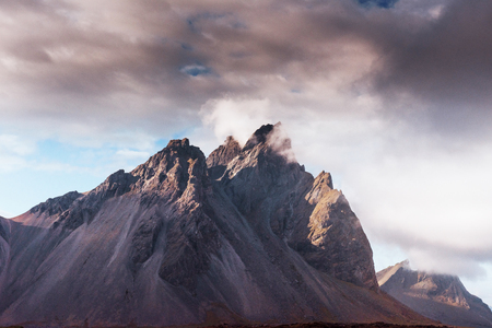 Scenic views of the mountain in Iceland.の写真素材