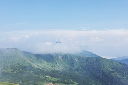Mountains in Europe. Ukraine. Carpathians. Mountain trekking. Traveling in the mountains. Mountain...