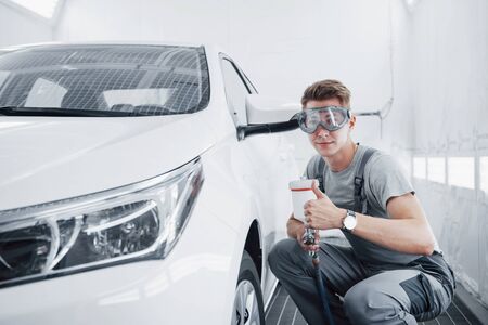 Paint spray master for car painting in the automotive industryの写真素材
