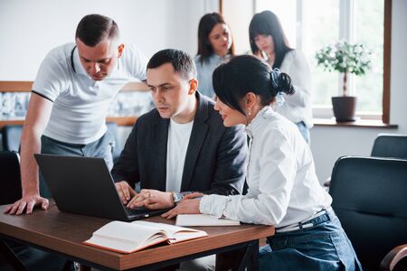 Business people and manager working on their new project in classroom.の写真素材