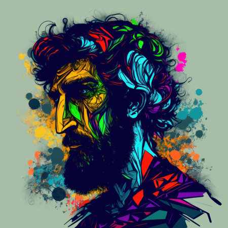 Doodle style man. Beautiful colorful illustration. style. Generative AI
