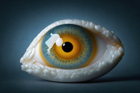 Eye in the style of fried egg. Beautiful colorful picture. Generative AIの写真素材