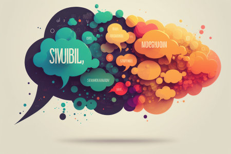Bubble speech idea concept. Beautiful colorful illustration. style. Generative AIの写真素材