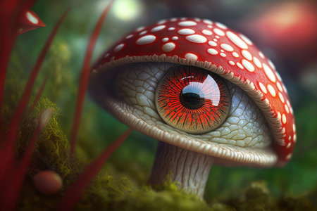Abstract picture of a mushorm eye, ai generatedの写真素材
