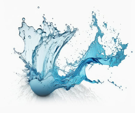 Water splash,water splash isolated on white background, AI generatedの写真素材