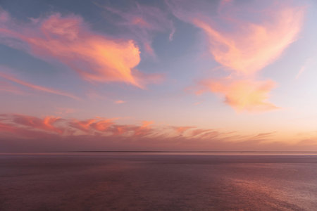 Beautiful coast of Jarilgach island, Ukraine at evening time