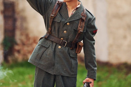 TERNOPIL, UKRAINE - June 2020 UPA Ukrainian Insurgent Army movie filming. Pictures of backstage....